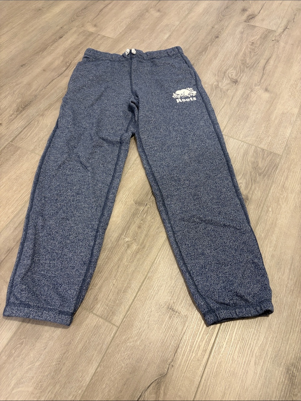 Roots Kids Heathered Navy Joggers with Logo